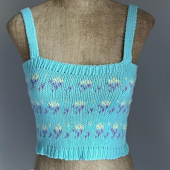 TACH Clothing Mayra Crop Knit Tank Top SMALL NEW - Picture 3 of 5